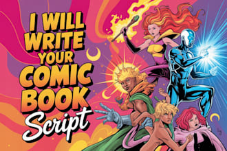 write your comic book script for anime manga script comic screenplay in 24 hrs