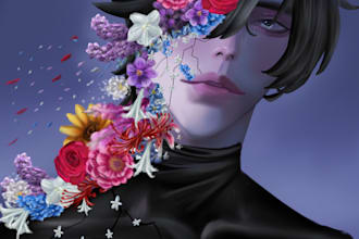draw your oc ideas and fan art in my semi realistic art style