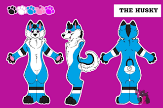 draw furry character reference sheet oc ref sheet furry anthro nsfw for fursuit