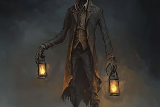 make a unique horror character art and sci fi character illustration
