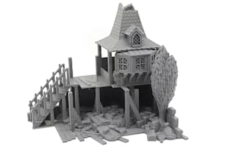 remake 3d terrain minis medieval,dnd pathfinder tabletop castle, for 3d printing