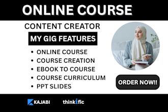 develop online course content, lesson plan and worksheets