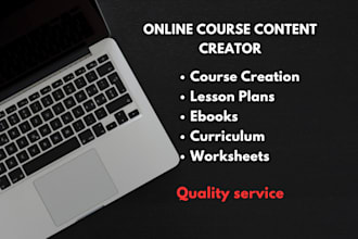 develop online course content, lesson plan and worksheets