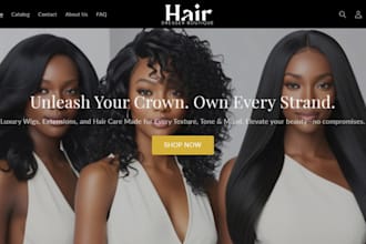 design hair extension shopify store, beauty website store wix hair dropshipping