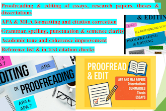 proofread and edit apa and mla research papers thesis dissertation essays
