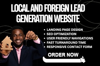 build lead generation landing page, lead capture website, and insurance website