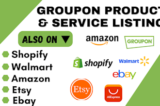 do groupon etsy walmart amazon product listing and ebay product uoload