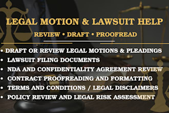 proofread policy legal motions critique pleadings lawsuit contract nda review