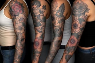 create a tattoo design of tattoo sleeve