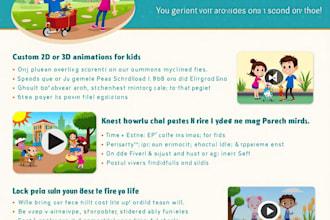do 2d and 3d animation for kids, music rhymes cartoon kids music video generated