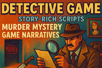 design detective game card story rich scripts  murder mystery game narratives