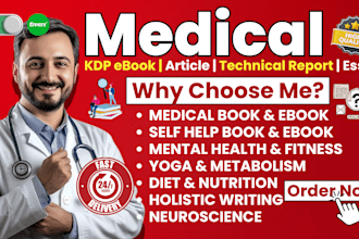 ghostwrite medical, neuroscience, health and fitness, self help KDP ebooks