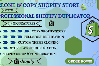 duplicate and copy shopify store with elegant designs