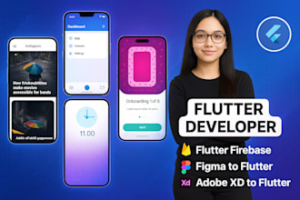 develop flutterflow mobile app, figma  to flutter, firebase, supabase,bubble io