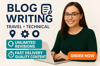 write engaging tech, travel and motivation blogs SEO optimized
