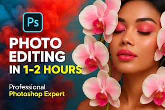 photoshop work, photo editing, color change, face swap, object remove in 2h