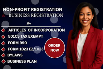 register your nonprofit registration, llc dissolve, 501c3 reinstate, ein setup