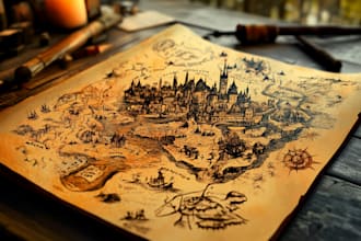 create you a galaxy map, space map, fantasy detailed map