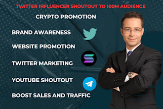 do twitter shoutout crypto website promotion share yt link to 100m app ig users