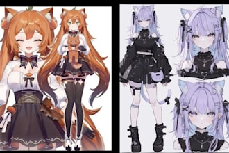 draw and rig high quality live2d model vtuber rigging