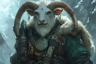 make dnd character illustrate, and dragons character