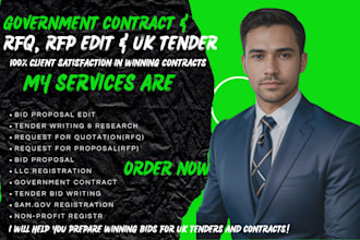 review and edit, your rfp, rfq, or government contract document and bid proposal