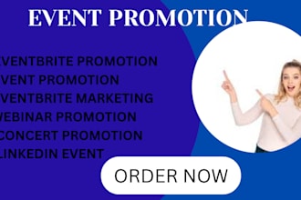 contribute in planning, promoting and market of your events, webinar, eventbrite