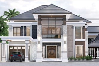 redesign 3d luxury villa,outdoor areas,homestayer interior, balcony, pool design