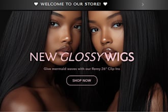 design hair extension shopify store, beauty website store wix hair dropshipping