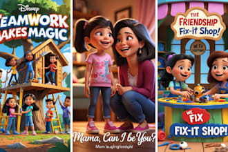 design children story book illustration, children picture book illustration