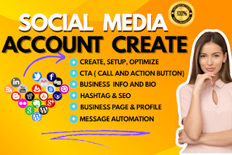 create and setup all social media account