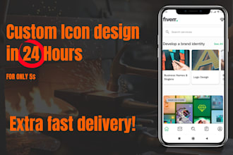 create solid or outline icon design in any style