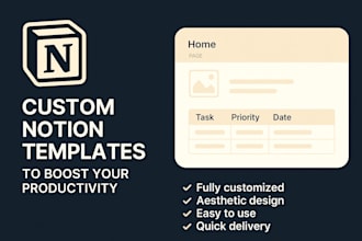 we will create customized notion templates to boost your productivity