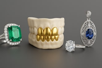 design any 3d cad jewelry design teeth 3d render 3d jewelry model for 3d print