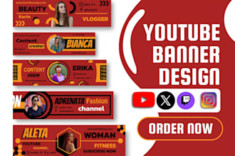 design attractive twitch banner, youtube, twitter, linkedin banner event banner