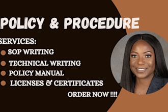 create comprehensive policy and procedure manuals