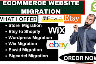 migrate or clone etsy wordpress ebay woocommerce wix ecwid bigcartel to shopify