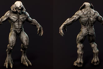 design humanoid 3d creature,animal character,vr avatar,animatronic model,animaze