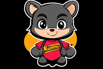 design cute mascot, cartoon character logo design