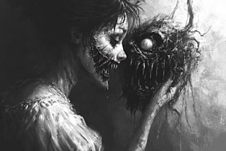draw horror creepy spooky dark art for your album cover
