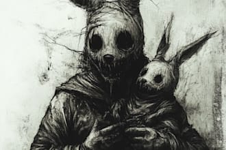 do awesome artwork for dark art, horror creepy illustration for you