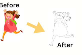 covert your any photos into coloring book pages