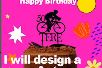 design a custom cake topper for 3 d printing stl model svg png