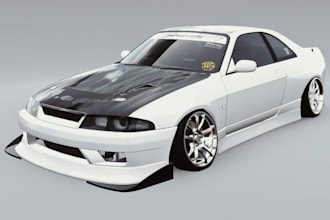 modify 3d custom car, drift racing,sport car,assetto corsa,front fender,blender
