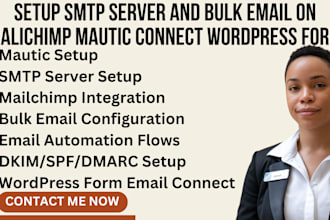 setup SMTP server and bulk email on malichimp mautic connect wordpress form