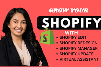 shopify edit, shopify manager, virtual assistant update redesign store