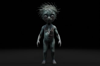 develop 3dzombie game, rendering, character, daz3d, cc4, animation,ue5 ,topology