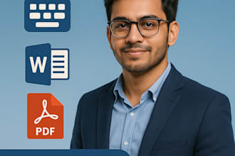 do accurate typing, PDF to word, excel work, data entry, and form filling
