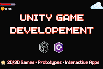 develop a unity 2d game, prototype, or interactive experience