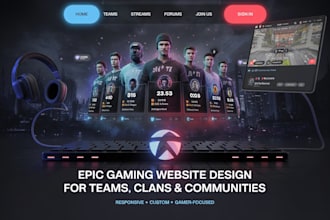 design an epic gaming website for your team, clan, or community